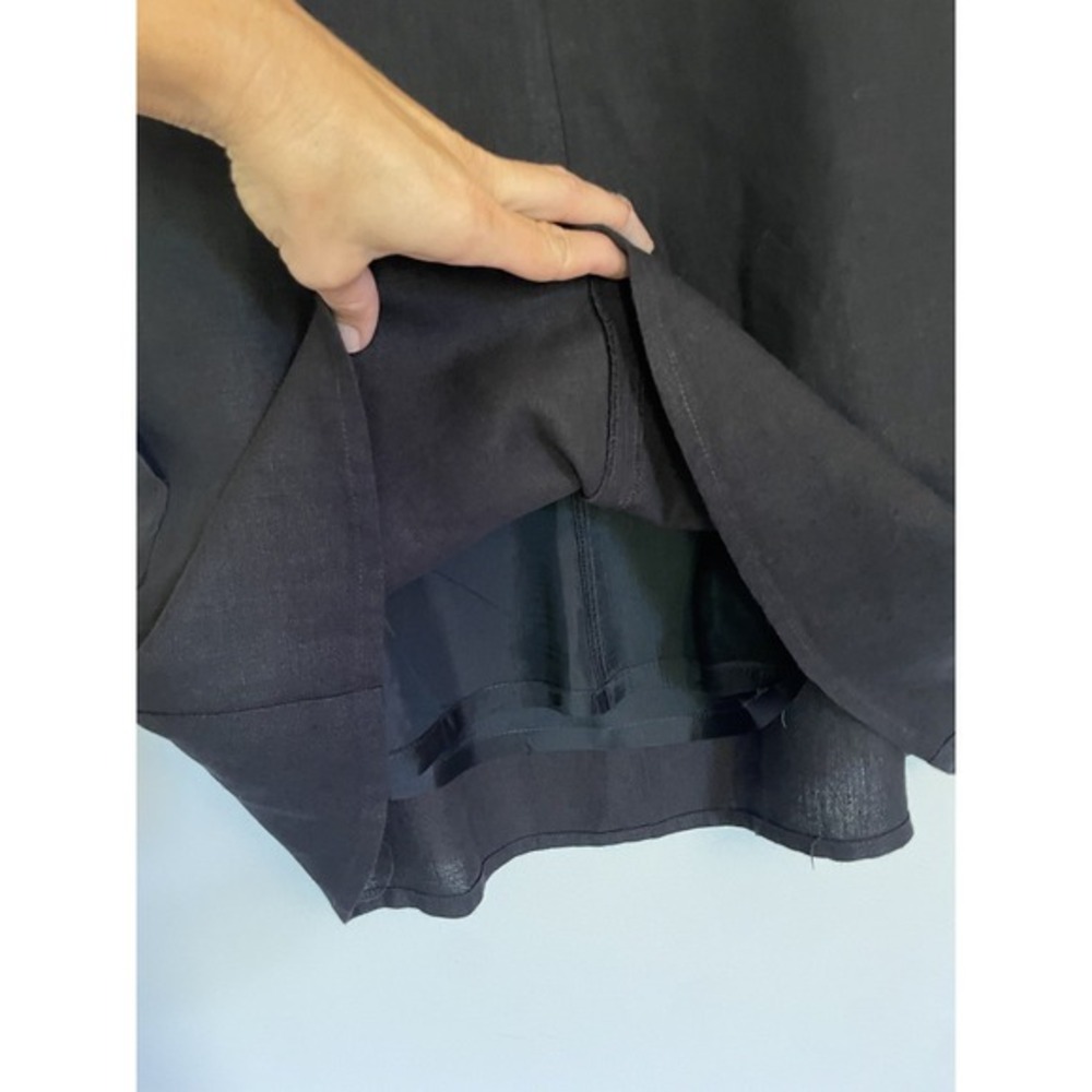 Sara Campbell Mockneck Linen Sleeveless Black Dress.‎ Size Medium. Made In USA. - Picture 6 of 10
